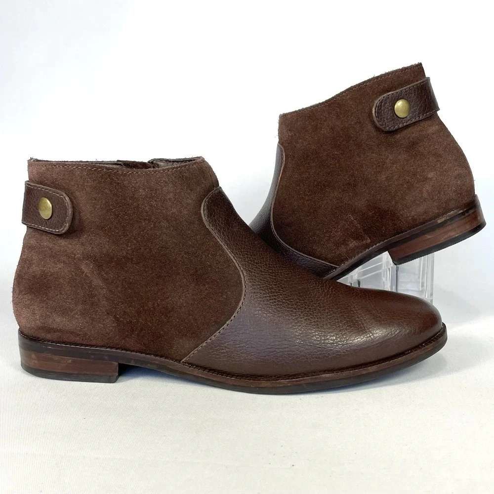J. Jill Womens Size 8 Brown‎ Suede Leather Ankle Boots Side Zip Booties